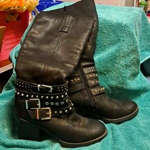 Fergalicious by Fergie . Studded tall black boots 6.5